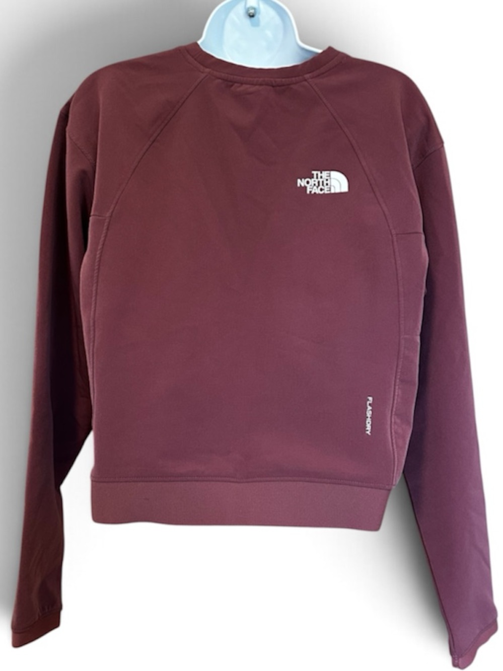 The North Face Tekware Fleece Crewneck Sweatshirt (Style NF0A7QHW) Cranberry - Picture 4 of 9